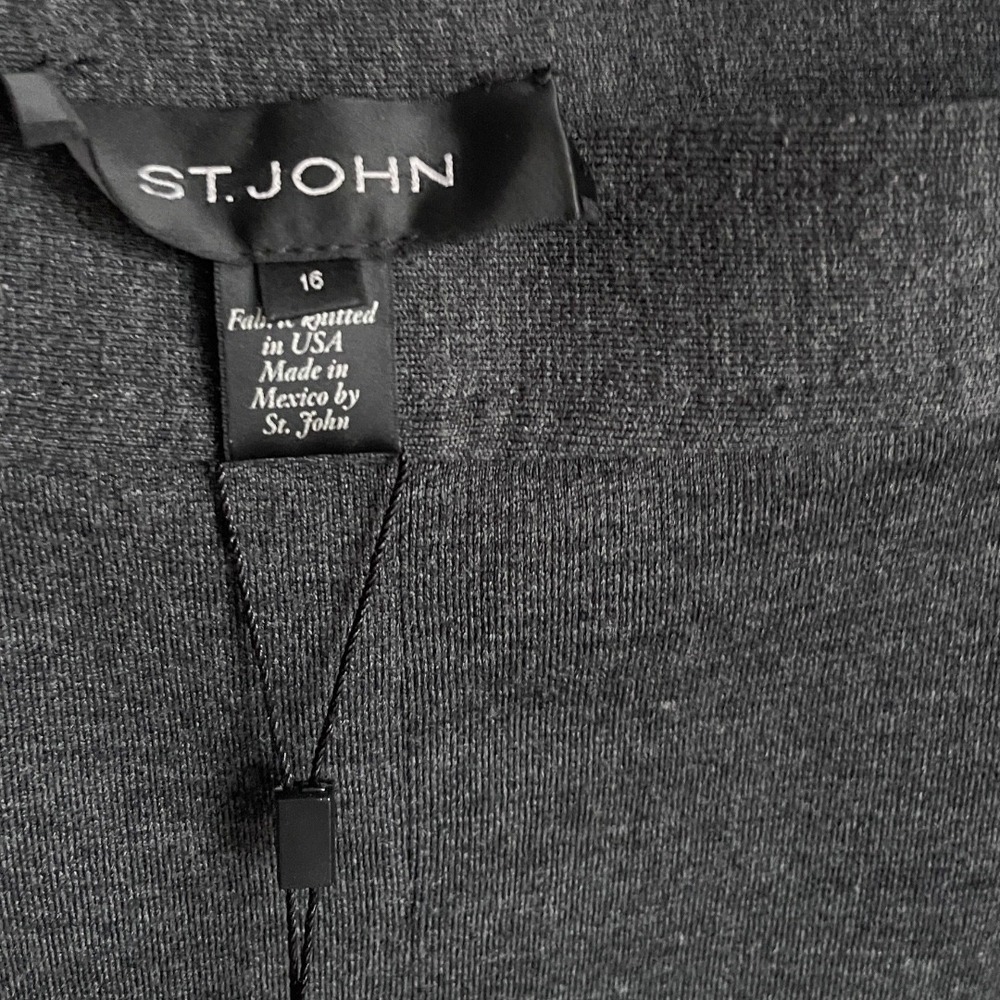 NWT St. John Women's‎ Charcoal Melange Wool Pants Size 16 - Picture 3 of 8